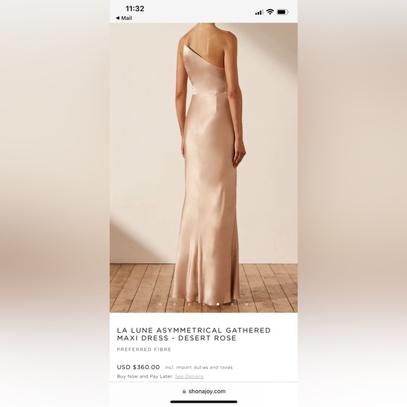 Shona Joy Asymmetrical Gathered Maxi Dress Desert Rose size 4 (worn once) 🩷 - Picture 3 of 11